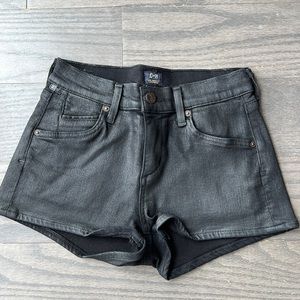 Black waxed Citizens of Humanity shorts, Size 24